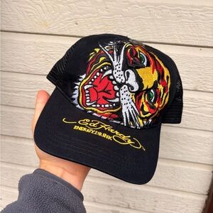 ED HARDY energy drink tiger lion hat embroided snapback